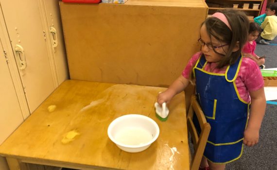 Did you know that the Table Scrubbing Lesson in a Montessori classroom is 21 steps?